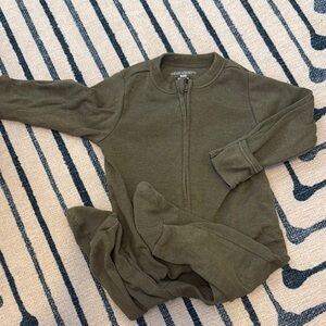 Old Navy Dark Olive Green Zip-Up Pajamas